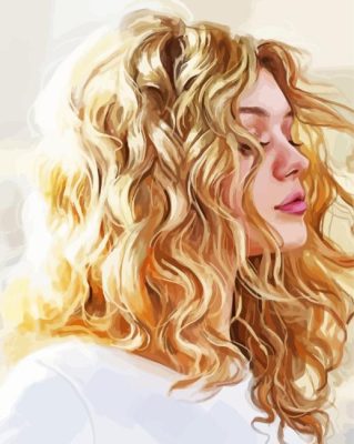 Anime Girl Blonde Curly Paint By Numbers