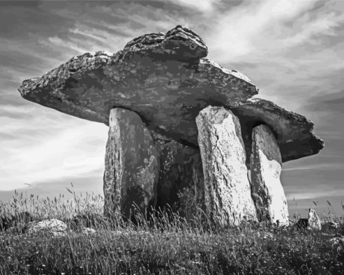 Black And White Dolmen Paint By Numbers