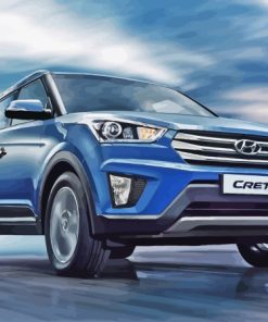 Blue Creta Hyundai Car Paint By Numbers