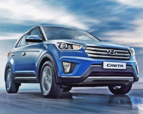 Blue Creta Hyundai Car Paint By Numbers