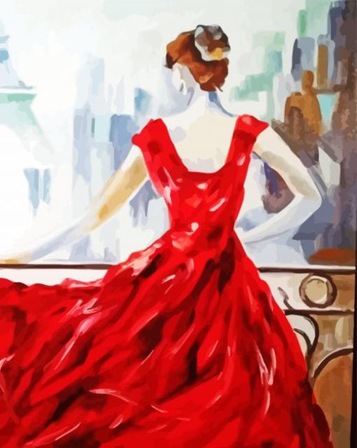 Bride In Red Dress Paint By Numbers