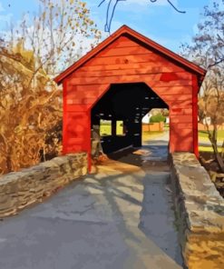 Carroll Covered Bridge Paint By Numbers