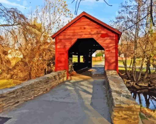 Carroll Covered Bridge Paint By Numbers