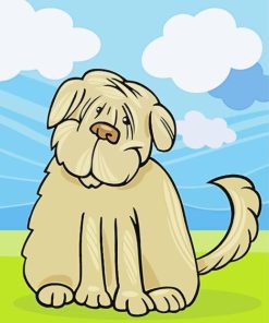 Cartoon Briard Dog Paint By Numbers