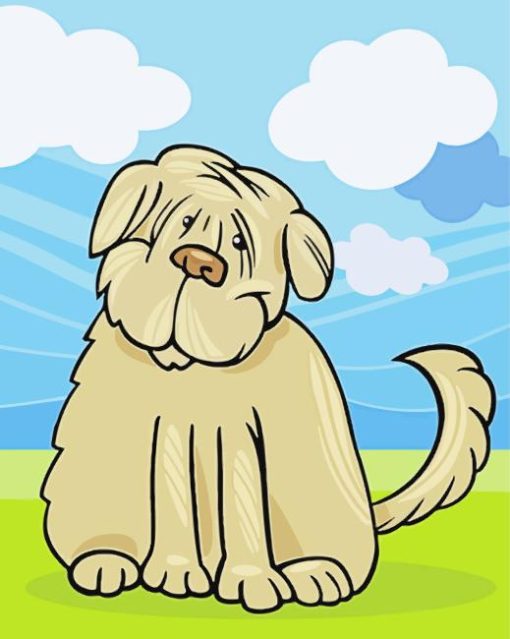 Cartoon Briard Dog Paint By Numbers