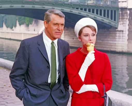 Cary Grant And Audrey Hepburn Paint By Numbers