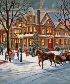 Christmas Victorian Street Paint By Numbers