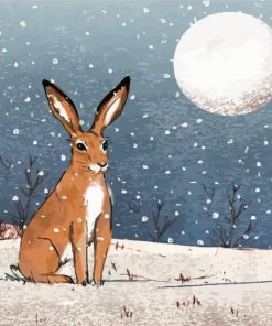 Christmas Hare Full Moon Paint By Numbers