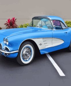 Classic Blue Corvette Paint By Numbers