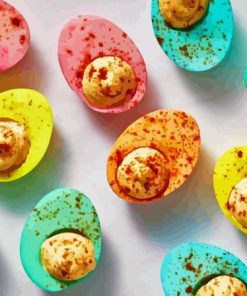 Colorful Deviled Eggs Paint By Numbers