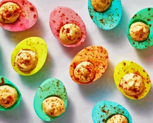 Colorful Deviled Eggs Paint By Numbers