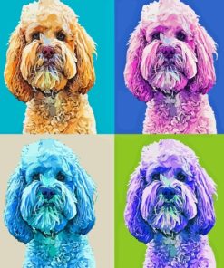 Colorful Pop Art Cockapoo Dog Paint By Numbers