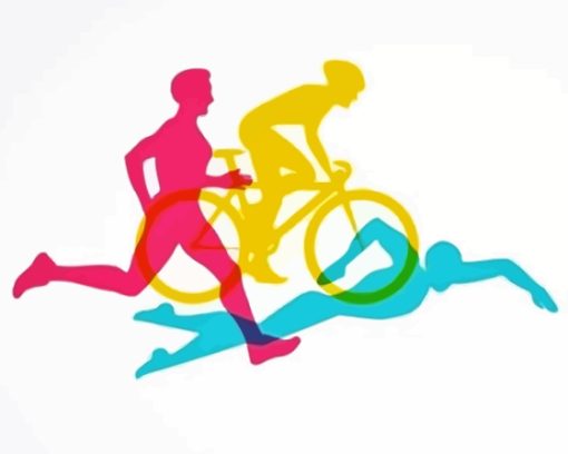 Colorful Triathlons Art Paint By Numbers