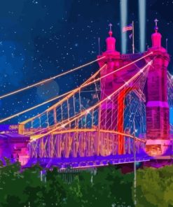 Colorful Roebling Bridge Kentucky Paint By Numbers