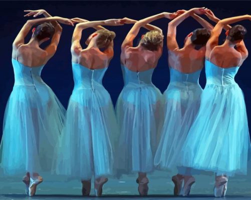 Dancers In Blue Paint By Numbers