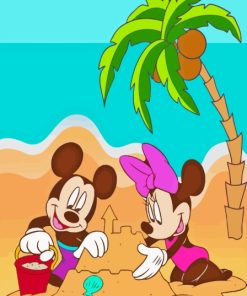 Disney Mickey And Minnie At The Beach Paint By Numbers