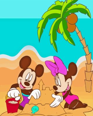 Disney Mickey And Minnie At The Beach Paint By Numbers