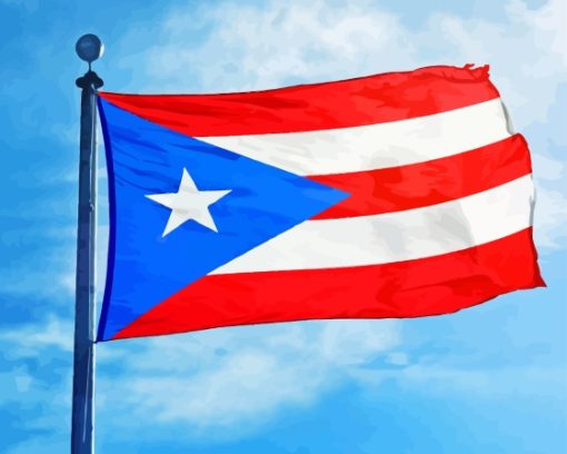 Flag Of Puerto Rico Paint By Numbers