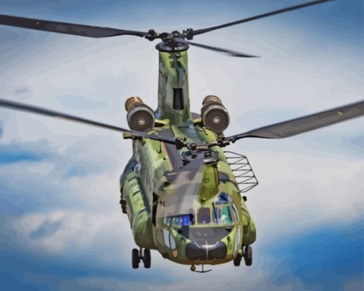 Flying Chinook Paint By Numbers