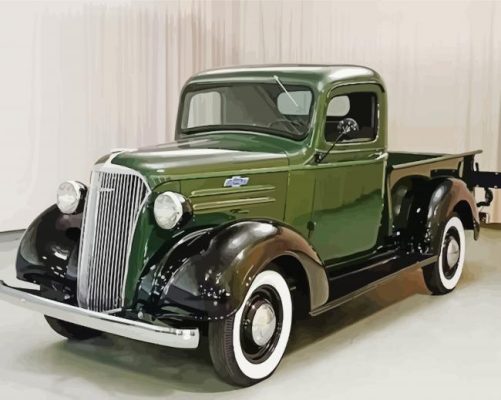 Green 36 Chevy Truck Paint By Numbers