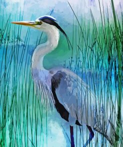 Grey Herron Bird Paint By Numbers