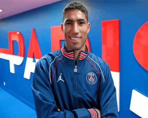 Hakimi Paris Saint Germain Footballer Paint By Numbers