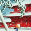 Hasui Kawase Red Building Paint By Numbers