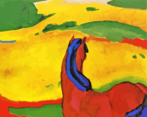 Horse In A Landscape By Franz Marc Paint By Numbers