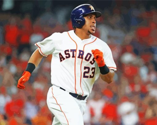 Houston Astros Michael Brantley Baseball Left Fielder Player Paint By Numbers