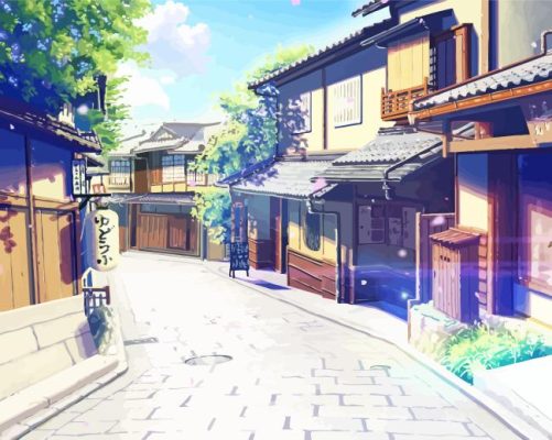 Japanese Anime Streets Paint By Numbers