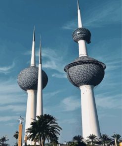 Kuwait Towers Buildings Paint By Numbers