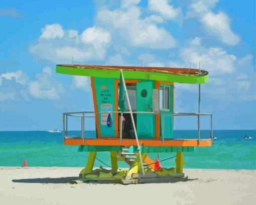 Life Guard Huts Paint By Numbers