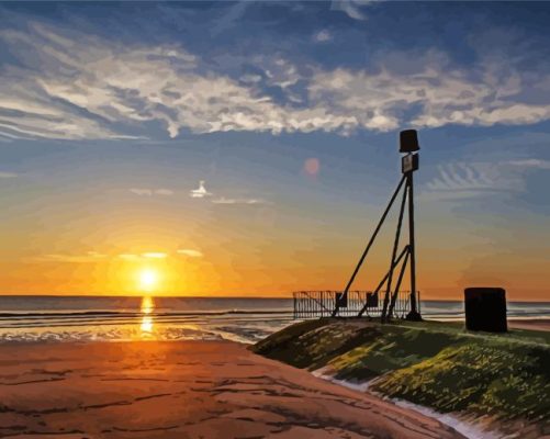 Mablethorpe Beach At Sunset Paint By Numbers