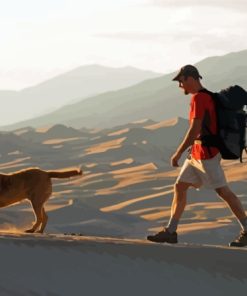 Man Hiking With Dog Paint By Numbers