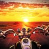 Motorcycle Drive At Sunset Paint By Numbers