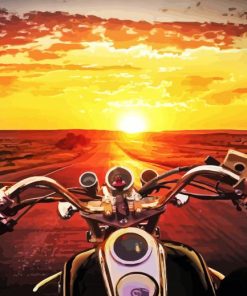 Motorcycle Drive At Sunset Paint By Numbers