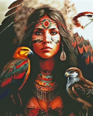 Native American Indian Lady Paint By Numbers