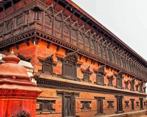 Nepal Bhaktapur 55 Window Palace Paint By Numbers