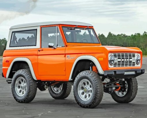 Orange Ford Bronco Paint By Numbers