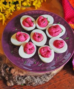 Pink Deviled Eggs Paint By Numbers