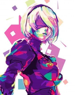 Pop Art 2B NieR Automata Game Paint By Numbers