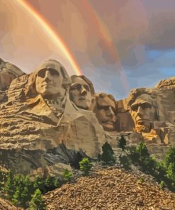 Rainbow Mount Rushmore National Memorial Paint By Numbers