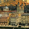 Salzburg Austria Vintage City Poster Paint By Numbers