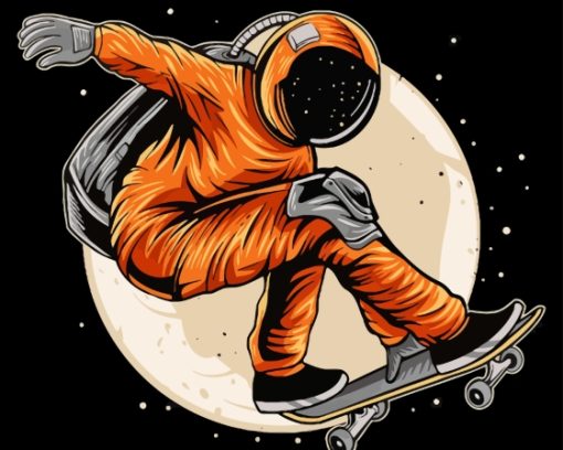 Skater Astronaut Paint By Numbers