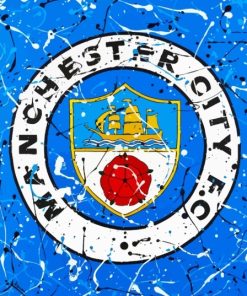 Splatter Manchester City FC Logo Paint By Numbers