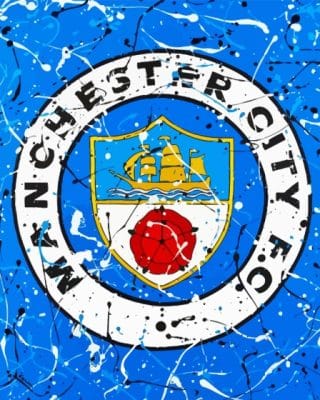 Splatter Manchester City FC Logo Paint By Numbers