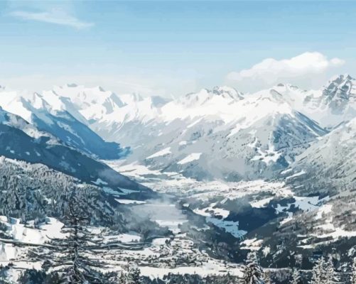 Stubai Valley Winter Paint By Numbers