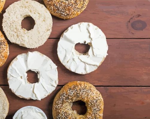 The Bagels With Cream Cheese Paint By Numbers