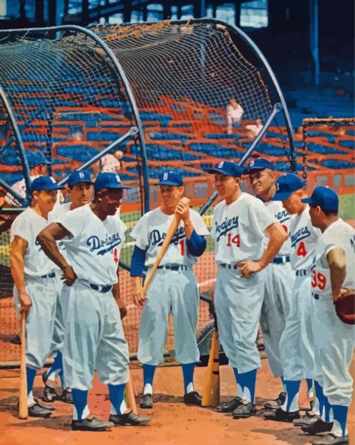 The Brooklyn Dodgers Baseball Players Paint By Numbers