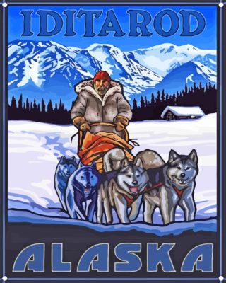 The Iditarod Alaska Race Poster Paint By Numbers